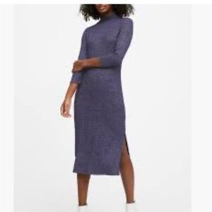 Banana Republic Ribbed Mock Neck Midi Dress